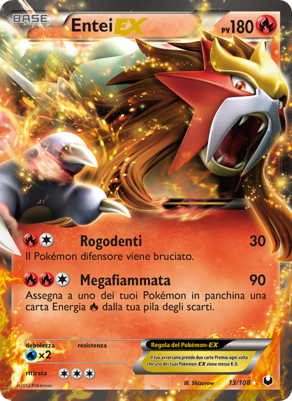Entei-EX 013/111 — Dark Explorers (Italian Pokémon TCG card)