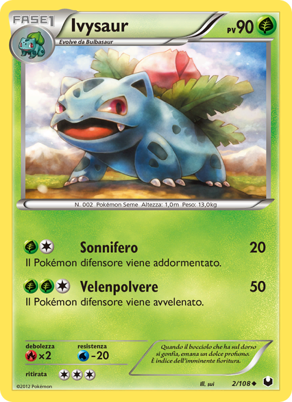 Ivysaur 002/111 — Dark Explorers (Italian Pokémon TCG card)