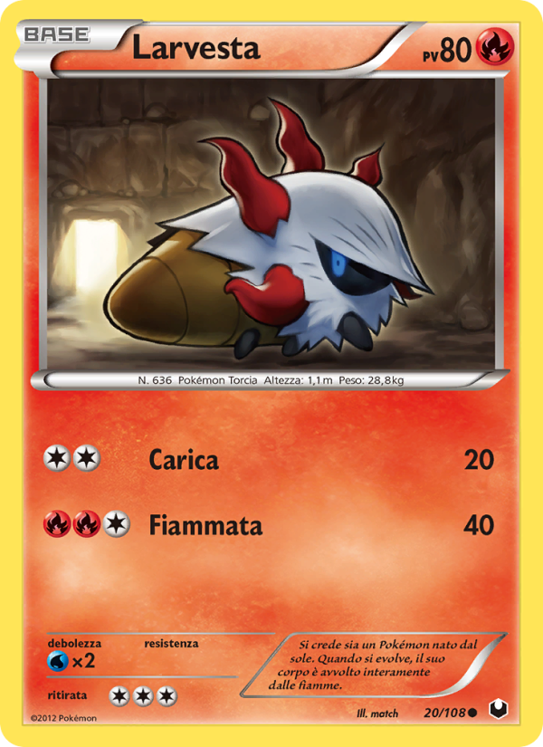 Larvesta 020/111 — Dark Explorers (Italian Pokémon TCG card)