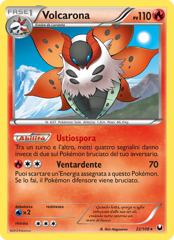 Volcarona 022/111 — Dark Explorers (Italian Pokémon TCG card)