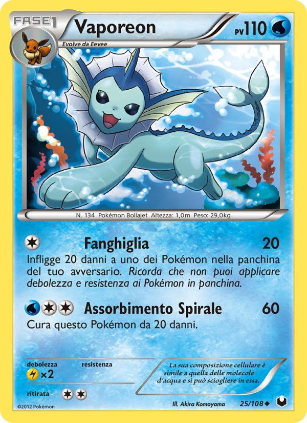 Vaporeon 025/111 — Dark Explorers (Italian Pokémon TCG card)