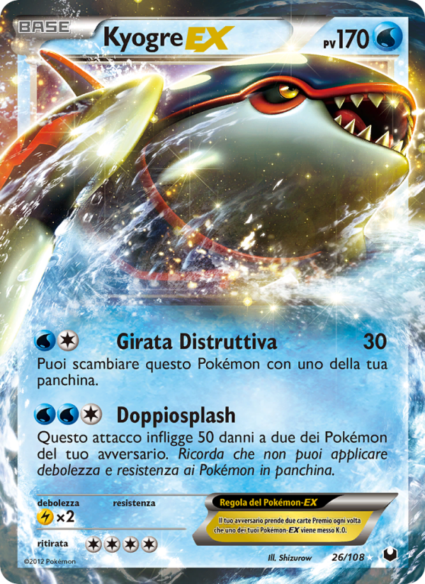 Kyogre-EX 026/111 — Dark Explorers (Italian Pokémon TCG card)