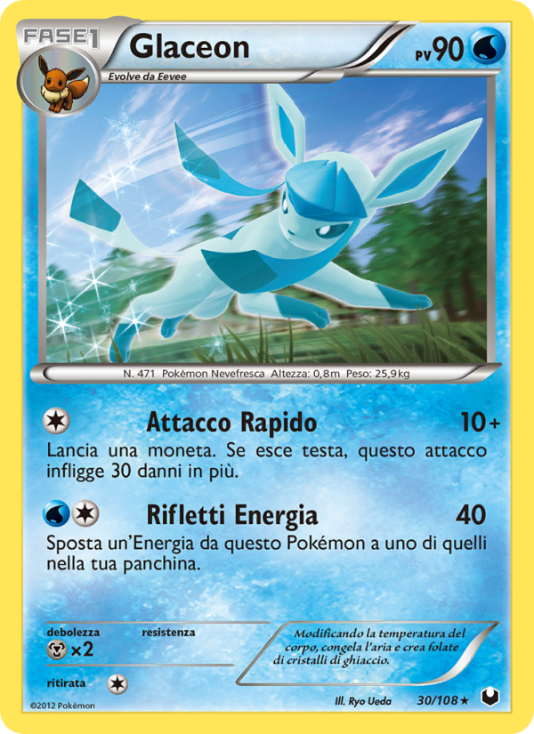 Glaceon 030/111 — Dark Explorers (Italian Pokémon TCG card)