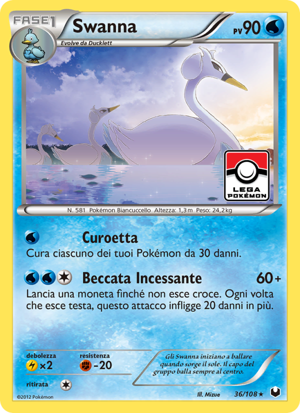 Swanna 036/111 — Dark Explorers (Italian Pokémon TCG card)