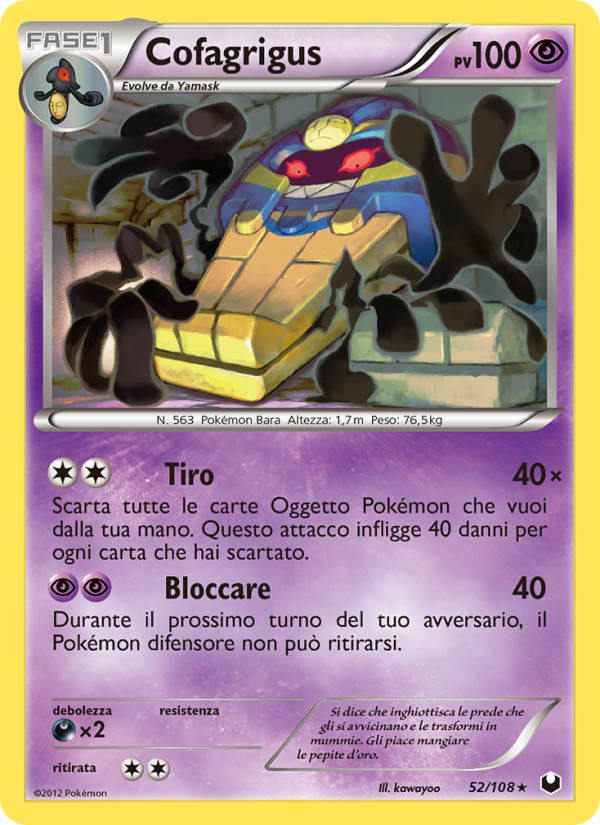 Cofagrigus 052/111 — Dark Explorers (Italian Pokémon TCG card)
