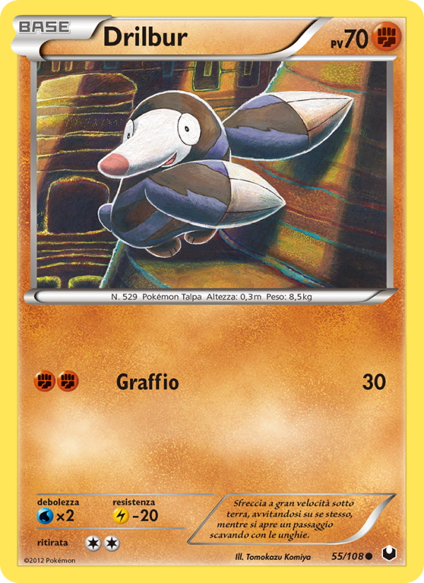 Drilbur 055/111 — Dark Explorers (Italian Pokémon TCG card)
