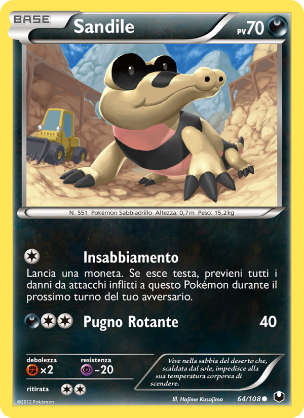 Sandile 064/111 — Dark Explorers (Italian Pokémon TCG card)