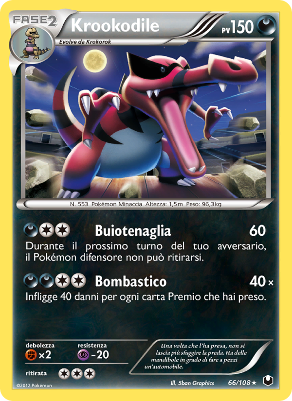 Krookodile 066/111 — Dark Explorers (Italian Pokémon TCG card)