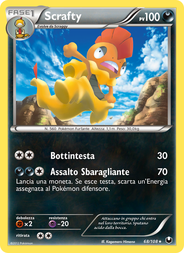 Scrafty 068/111 — Dark Explorers (Italian Pokémon TCG card)