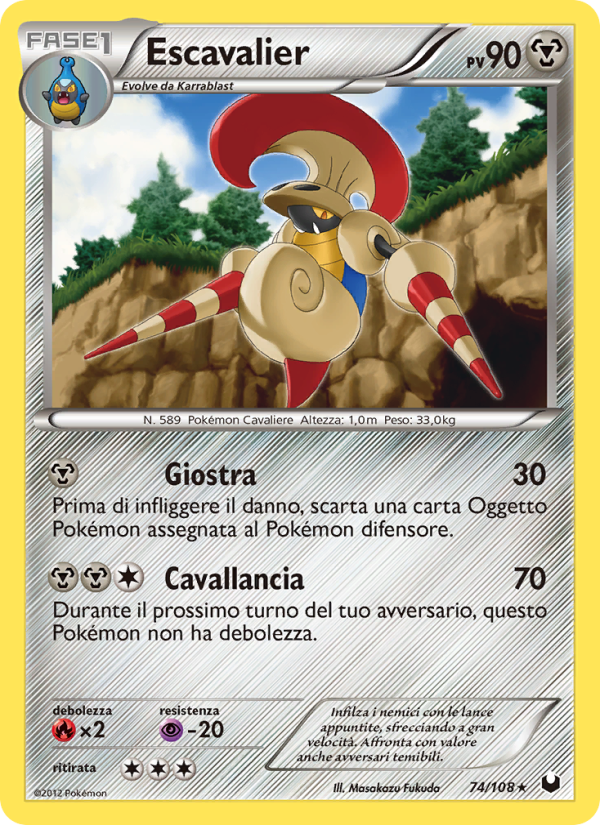 Escavalier 074/111 — Dark Explorers (Italian Pokémon TCG card)