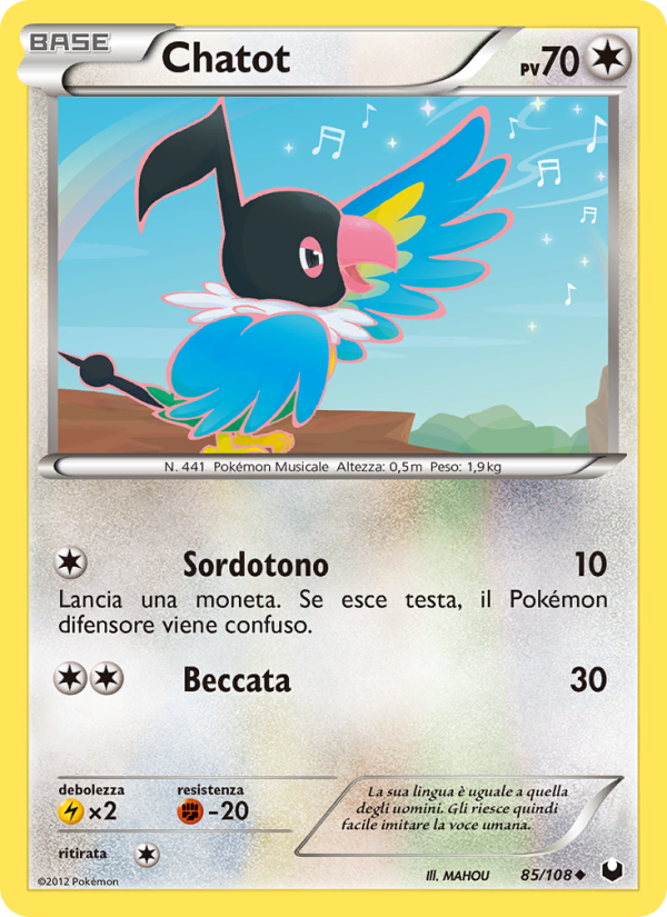 Chatot 085/111 — Dark Explorers (Italian Pokémon TCG card)