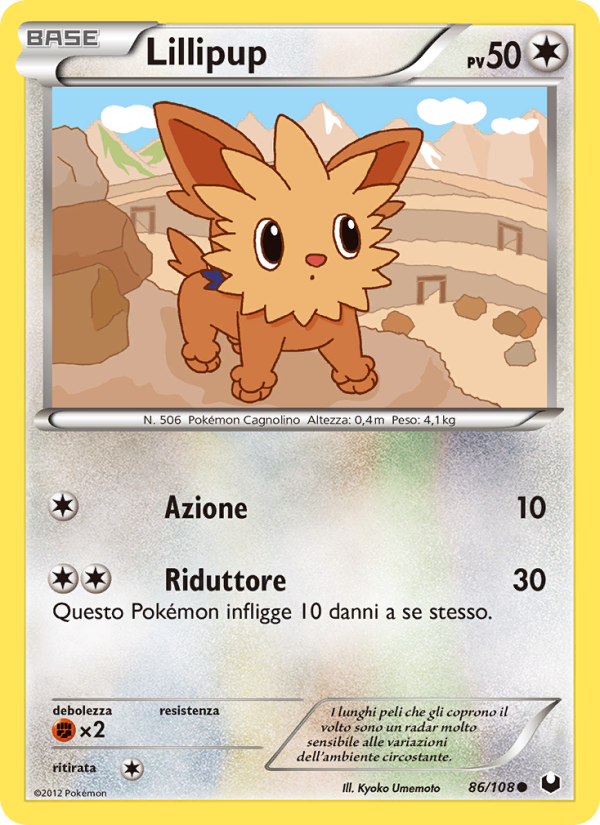 Lillipup 086/111 — Dark Explorers (Italian Pokémon TCG card)
