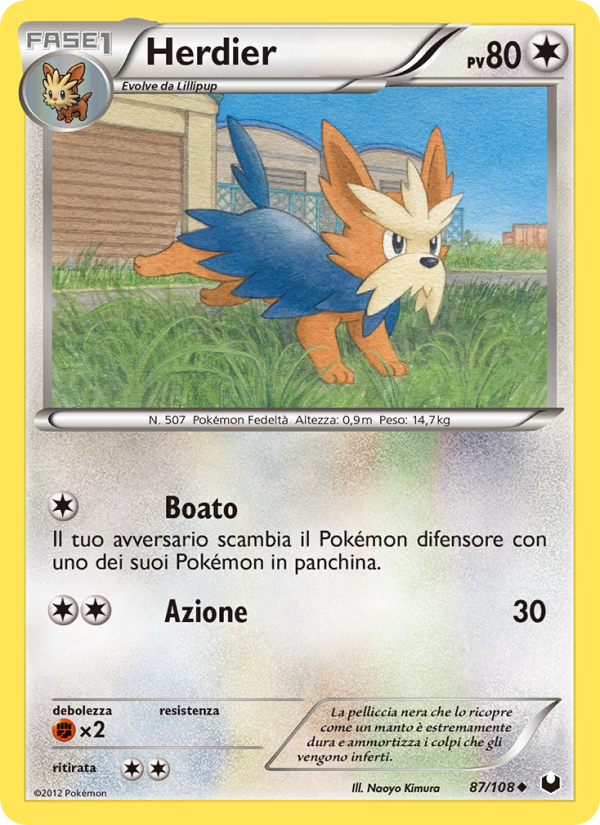 Herdier 087/111 — Dark Explorers (Italian Pokémon TCG card)
