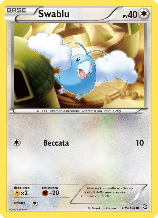 Swablu 105/128 — Dragons Exalted (Italian Pokémon TCG card)