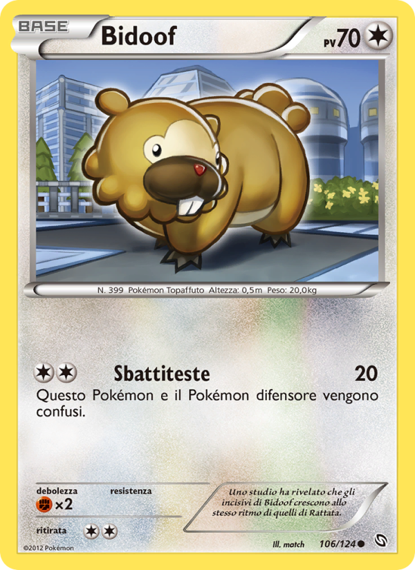 Bidoof 106/128 — Dragons Exalted (Italian Pokémon TCG card)
