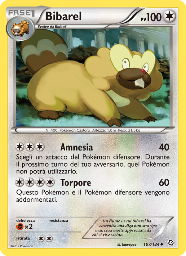 Bibarel 107/128 — Dragons Exalted (Italian Pokémon TCG card)