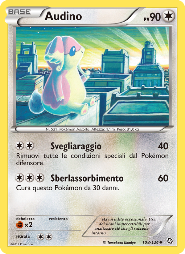 Audino 108/128 — Dragons Exalted (Italian Pokémon TCG card)
