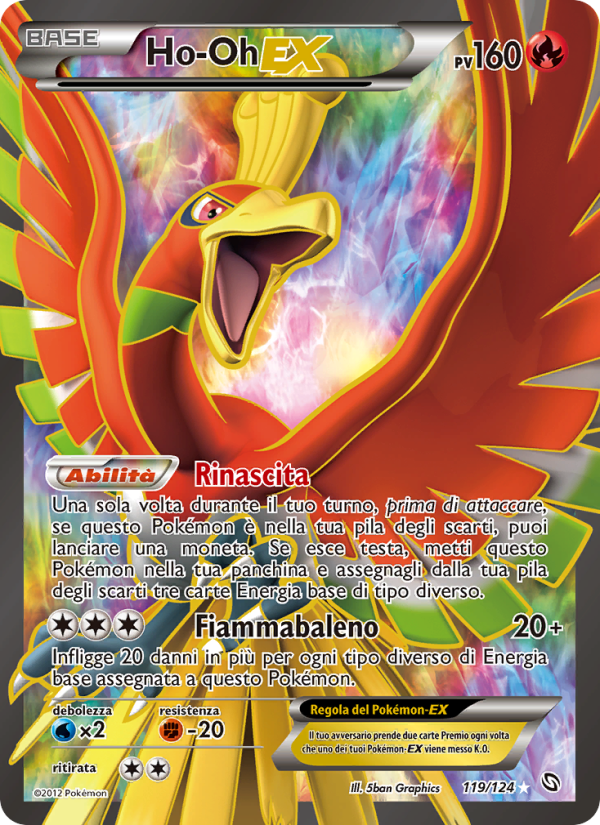 Ho-Oh-EX 119/128 — Dragons Exalted (Italian Pokémon TCG card)