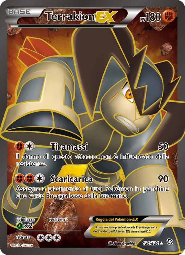 Terrakion-EX 121/128 — Dragons Exalted (Italian Pokémon TCG card)
