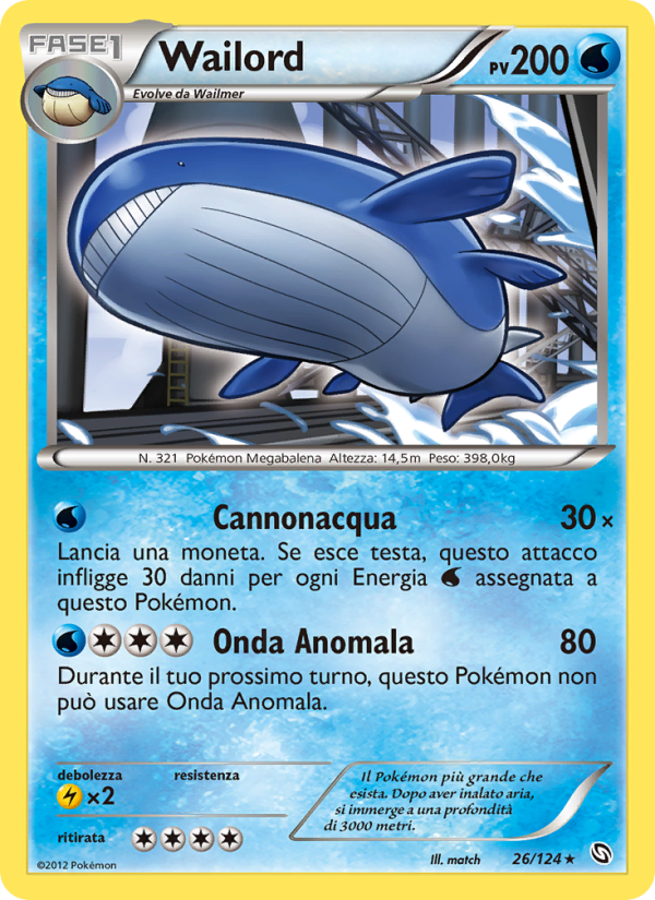Wailord 026/128 — Dragons Exalted (Italian Pokémon TCG card)