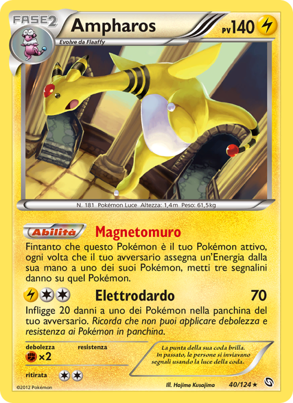 Ampharos 040/128 — Dragons Exalted (Italian Pokémon TCG card)