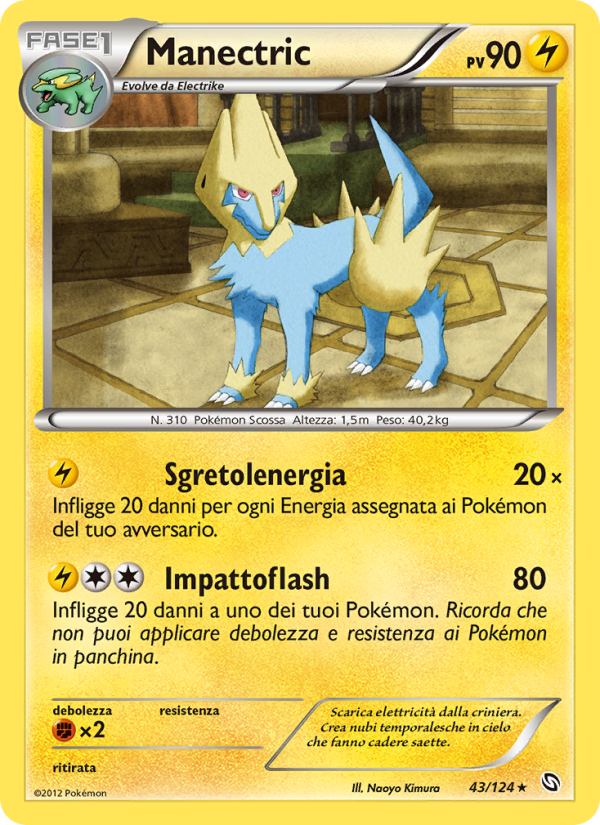 Manectric 043/128 — Dragons Exalted (Italian Pokémon TCG card)