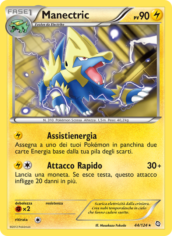 Manectric 044/128 — Dragons Exalted (Italian Pokémon TCG card)