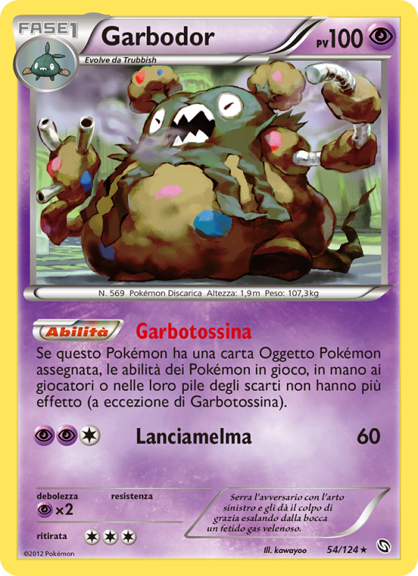 Garbodor 054/128 — Dragons Exalted (Italian Pokémon TCG card)