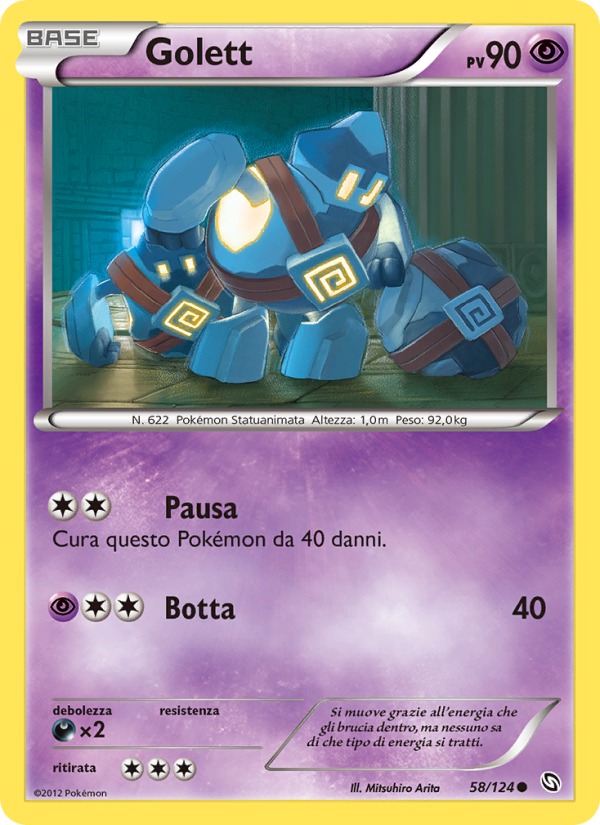 Golett 058/128 — Dragons Exalted (Italian Pokémon TCG card)