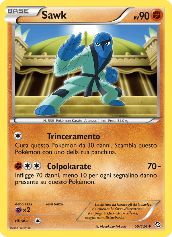 Sawk 069/128 — Dragons Exalted (Italian Pokémon TCG card)