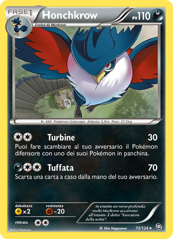 Honchkrow 073/128 — Dragons Exalted (Italian Pokémon TCG card)