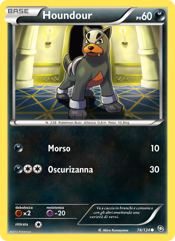 Houndour 074/128 — Dragons Exalted (Italian Pokémon TCG card)
