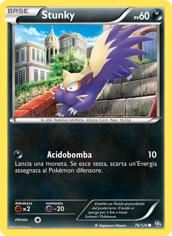 Stunky 076/128 — Dragons Exalted (Italian Pokémon TCG card)