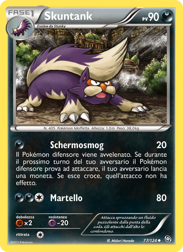 Skuntank 077/128 — Dragons Exalted (Italian Pokémon TCG card)