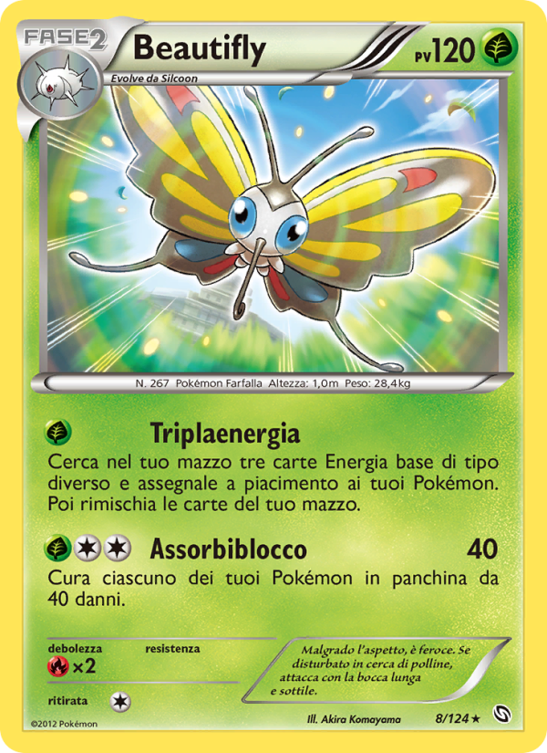 Beautifly 008/128 — Dragons Exalted (Italian Pokémon TCG card)