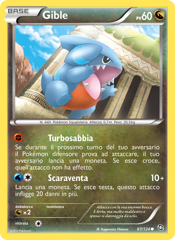 Gible 087/128 — Dragons Exalted (Italian Pokémon TCG card)