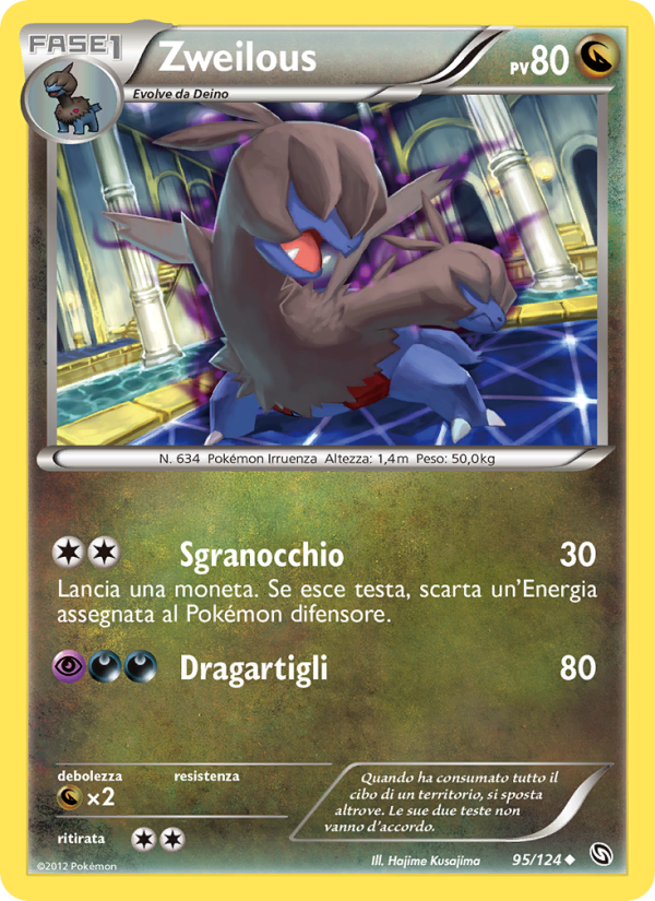 Zweilous 095/128 — Dragons Exalted (Italian Pokémon TCG card)