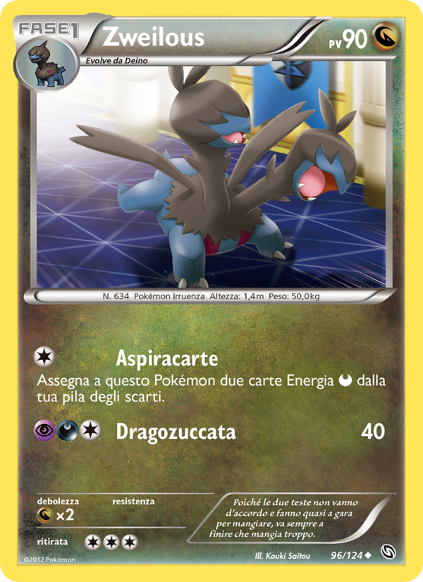 Zweilous 096/128 — Dragons Exalted (Italian Pokémon TCG card)