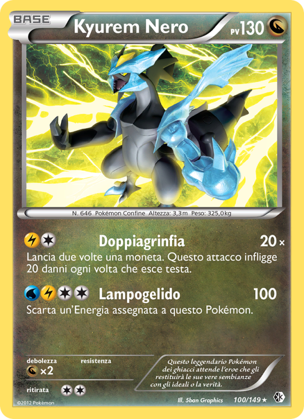 Kyurem Nero 100/153 — Boundaries Crossed (Italian Pokémon TCG card)