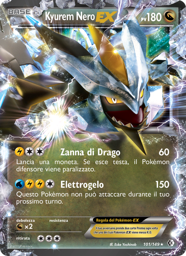 Kyurem Nero-EX 101/153 — Boundaries Crossed (Italian Pokémon TCG card)