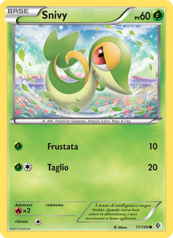 Snivy 011/153 — Boundaries Crossed (Italian Pokémon TCG card)