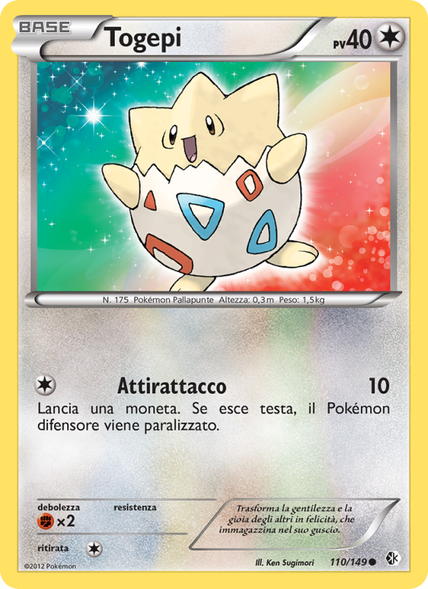 Togepi 110/153 — Boundaries Crossed (Italian Pokémon TCG card)