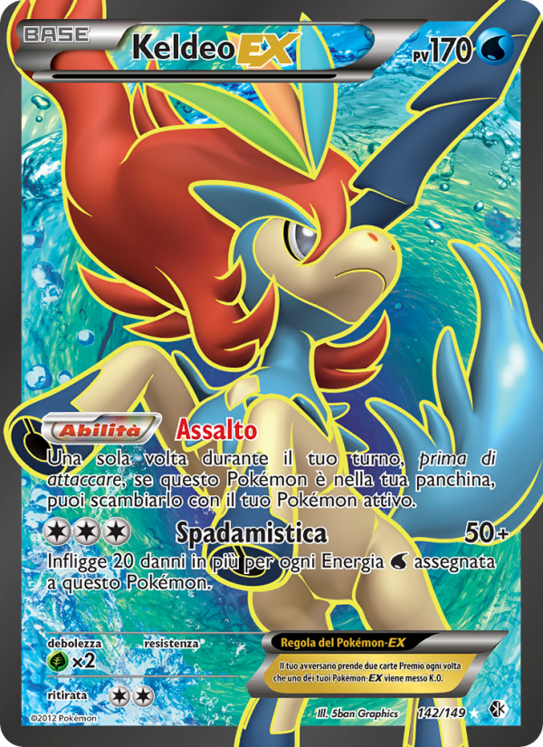 Keldeo-EX 142/153 — Boundaries Crossed (Italian Pokémon TCG card)