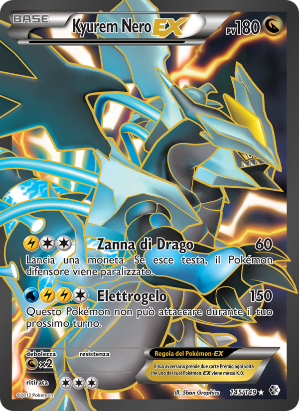 Kyurem Nero-EX 145/153 — Boundaries Crossed (Italian Pokémon TCG card)