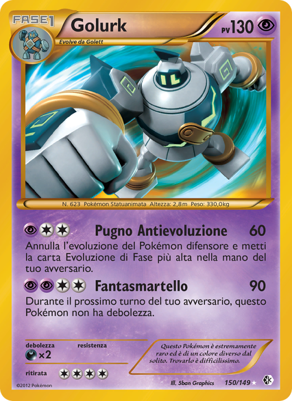 Golurk 150/153 — Boundaries Crossed (Italian Pokémon TCG card)
