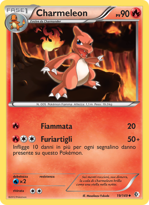 Charmeleon 019/153 — Boundaries Crossed (Italian Pokémon TCG card)