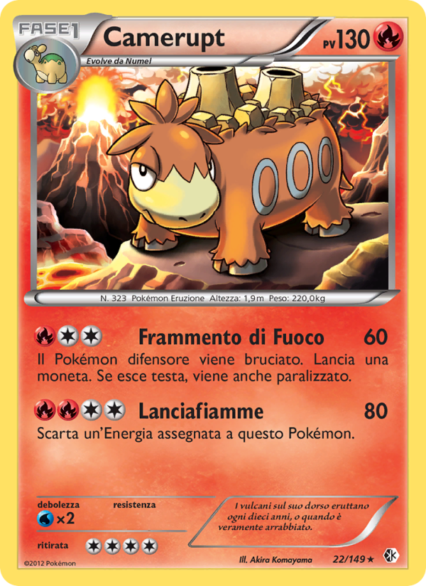 Camerupt 022/153 — Boundaries Crossed (Italian Pokémon TCG card)