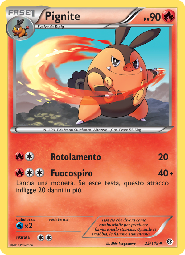 Pignite 025/153 — Boundaries Crossed (Italian Pokémon TCG card)