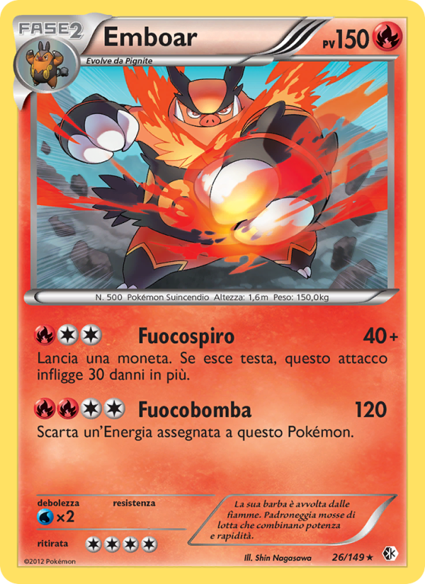 Emboar 026/153 — Boundaries Crossed (Italian Pokémon TCG card)
