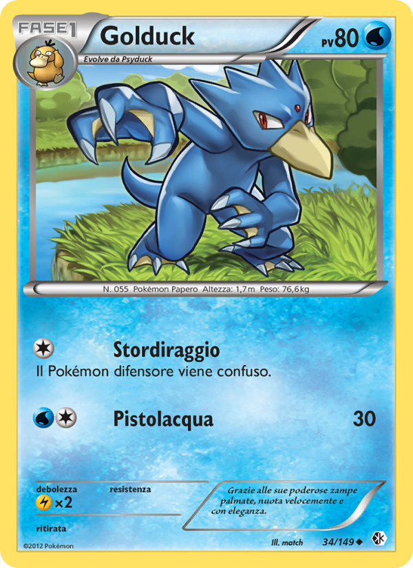 Golduck 034/153 — Boundaries Crossed (Italian Pokémon TCG card)